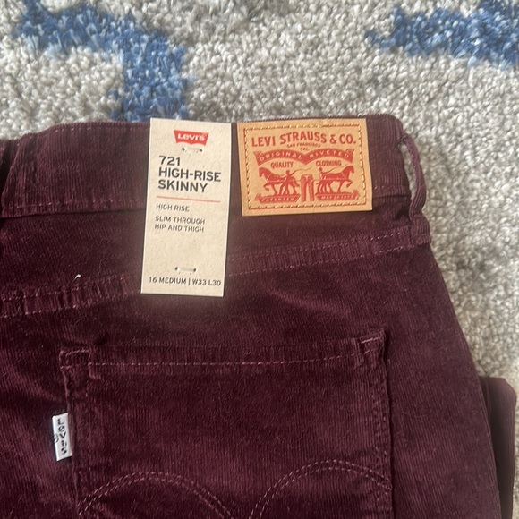 Levi’s 721 High Rise Skinny Corduroy Size 16 Levi’s - Picture 4 of 4